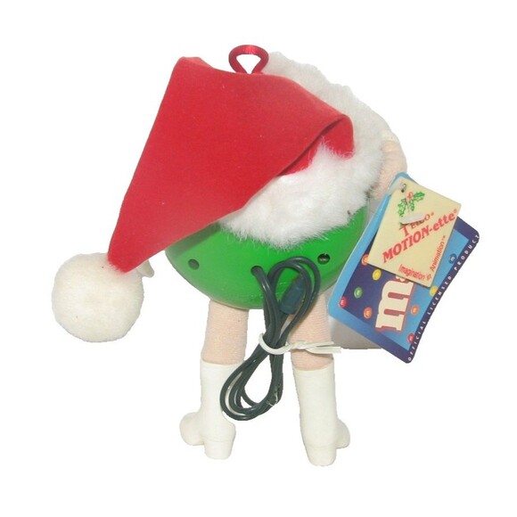 M & M's Elco Motion-ette Animated Ornament Green Plugs into Lights Untested - Picture 3 of 4